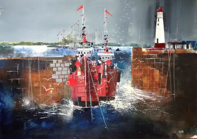 Nagib Karsan - st michaels mount from newlyn harbour